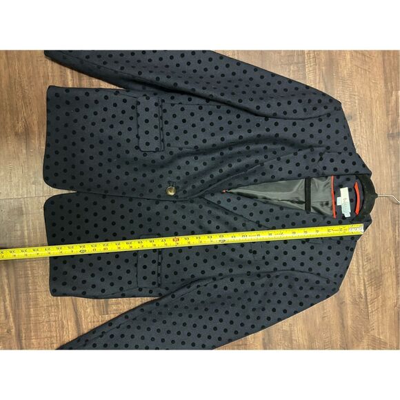 BODEN Mirabelle Blazer Navy Blue Polka Dot Black Jacket, Sz 10R, MSRP $198 - Picture 2 of 9